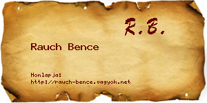 Rauch Bence névjegykártya